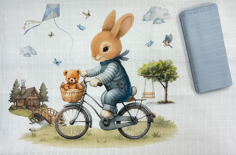 Муселинови пелени 2бр. Bambino Casa Blu Rabbit 80 х 80 с ...