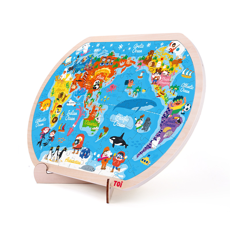 Дървен пъзел, Toi World, Световната карта, 80 части | Ba ...