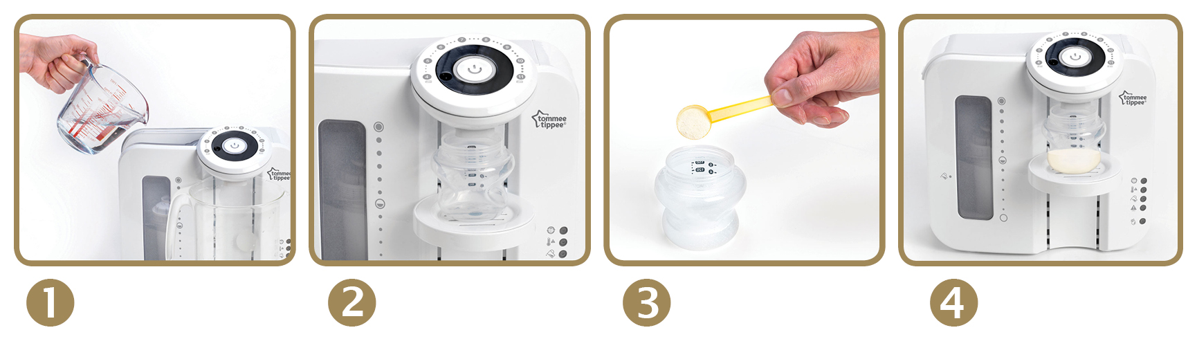 Как работи електрическия уред за приготвяне на адаптирано мляко Tommee Tippee Closer to Nature Perfect Prep?