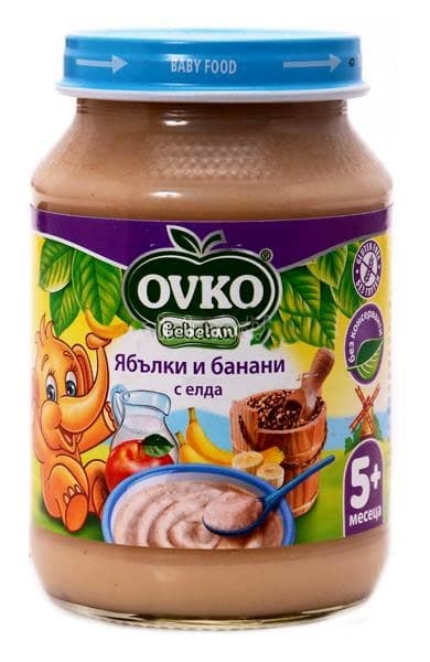 Ovko-Млечна каша ябълка и банан с елда 5м+ 190гр