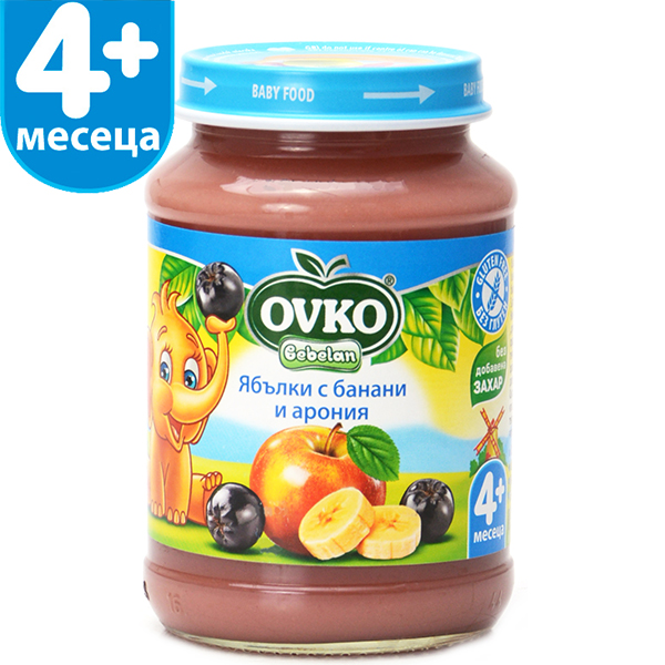 Bebelan-пюре ябълки, банан и арония 4м+190гр
