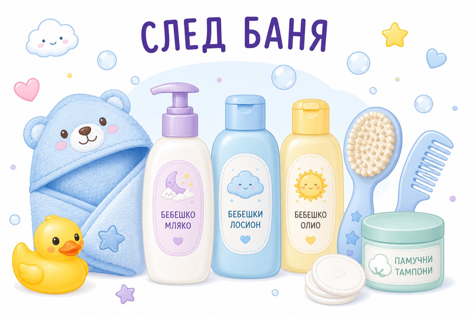 След баня