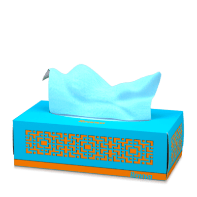 Renova-сини кърпи за лице в кутия