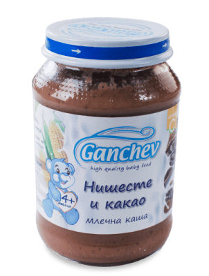Ganchev-млечна каша с нишесте и какао 4м+190гр