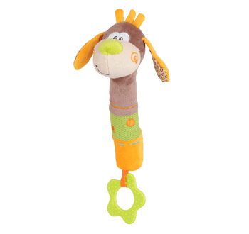 Мека играчка с пищялка и гризалка Куче-велур