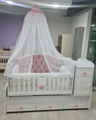 Детско трансформиращо легло Корона 70/180см: розова