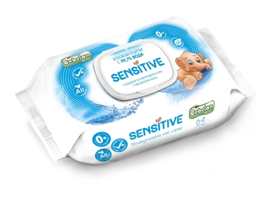 BEBELAN SENSITIVE Бебешки мокри кърпи 99.7% вода, 64 бр