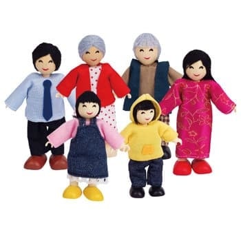 Hape-Дървени кукли семейство азиатци