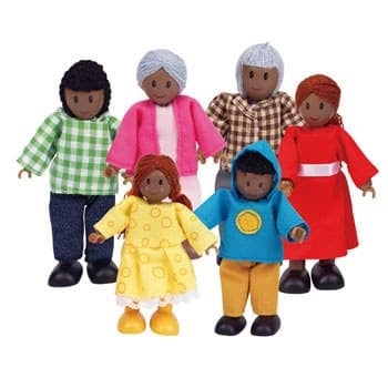 Hape-Дървени кукли семейство негри
