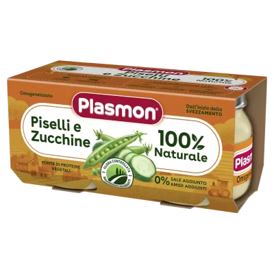 PLASMON Грах и тиквички 6м. 2х80г