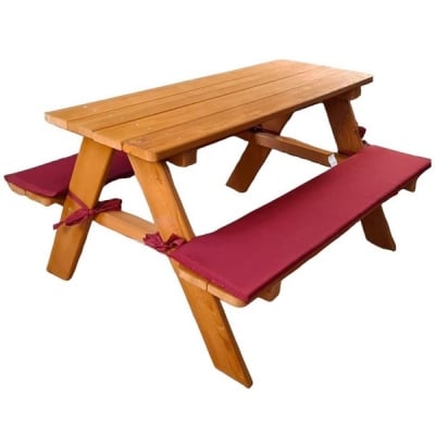 Ginger home-детска маса за пикник с пейки и меки възглавници