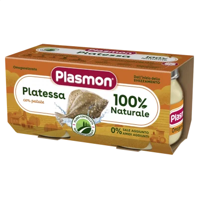 PLASMON Рибно меню Камбала с картофи 6м. 2х80г
