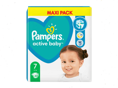 Pampers Active baby XL7 15кг+ 40бр