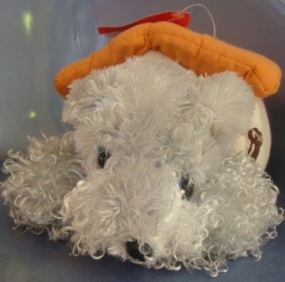 Детска плюшена играчка сиво куче с колибка 3г+