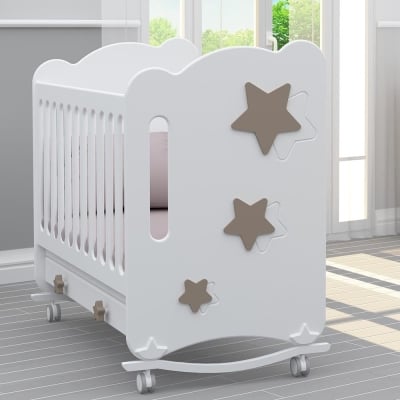 Bambino Casa-бебешко креватче MDF Stelle tortora-капучино
