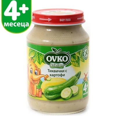 Ovko-Пюре тиквички и картофи 4м+ 190гр
