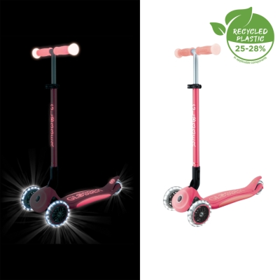 GLOBBER Тротинетка ELITE GLOW LIGHTS, петролено синя
