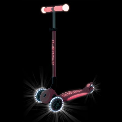 GLOBBER Тротинетка ELITE GLOW LIGHTS, корал