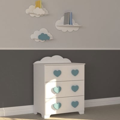 Bambino Casa-скрин MDF Cuori Grandi Felici blu-син