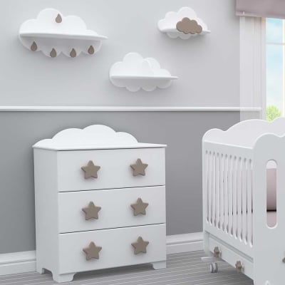 Bambino Casa-скрин MDF Stelle Grandi Felici tortora-капучино