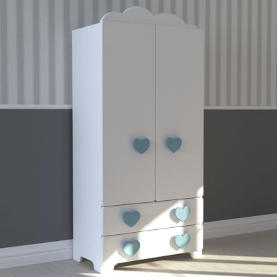 Bambino Casa-гардероб 2 крила MDF Cuori Grandi Felici  blu-син