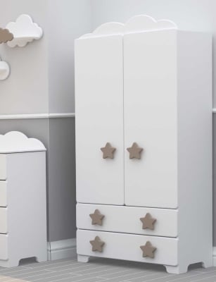 Bambino Casa-гардероб 2 крила MDF Stelle Grandi Felici tortora-капучино