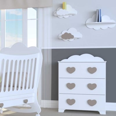 Bambino Casa-скрин MDF Cuori Grandi Felici tortora-капучино
