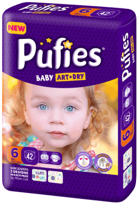 Pufies Baby Art+Dry Extra large6 13кг+ 42бр
