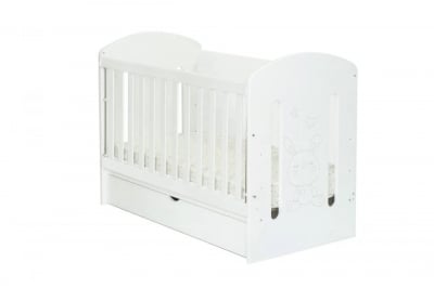 Бебешка кошара MDF NUBA MAXIMO 60/120см със свалящи пръчки бяла