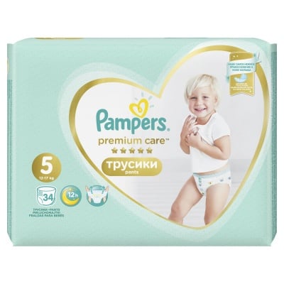 Pampers Premium care еднократни гащи Junior5 12-17кг 34бр