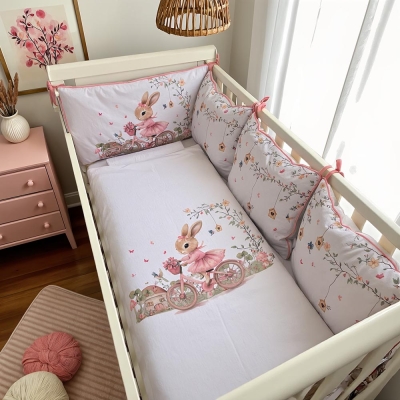 Луксозен спален комплект Bambino Casa Rabbit 10ч Rose Rabbit 