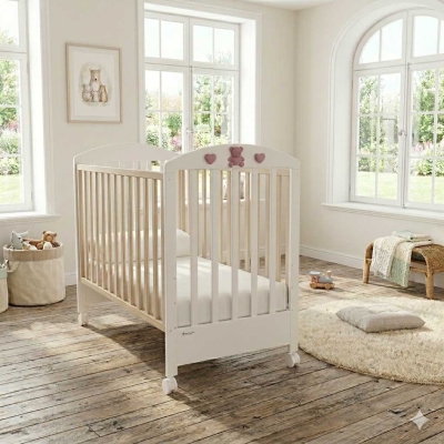 Бебешко легло  Bambino Casa Bella cot bianco-rosa