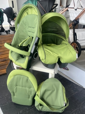 комплект кош за новородено, лятна седалка и чанта за количка Doux Bebe