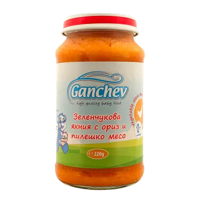 GANCHEV Картофи със зелен фасул и пуешко месо 12м. 220г