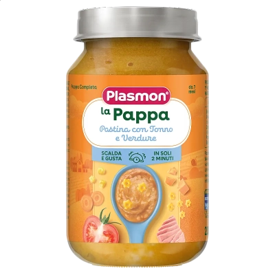 PLASMON Пюре Бебешка паста, зеленчуци и риба тон 7м. 200г