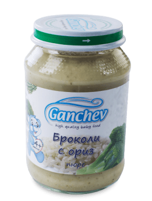 Ganchev-пюре от броколи с ориз 4м+190гр