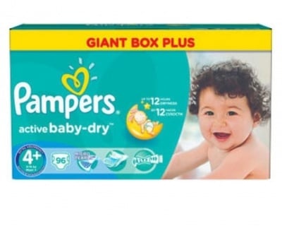 Pampers Active baby 4+ Maxi+ 9-16кг 96бр
