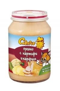 Слънчо-Пуешко с картофи и карфиол 4м+ 190гр