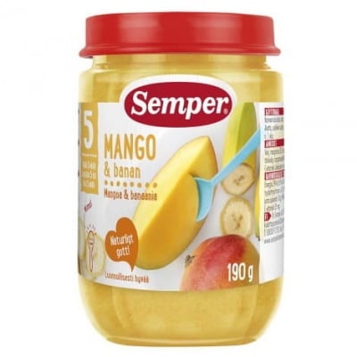 Semper-Пюре манго с банани 6м+ 190гр