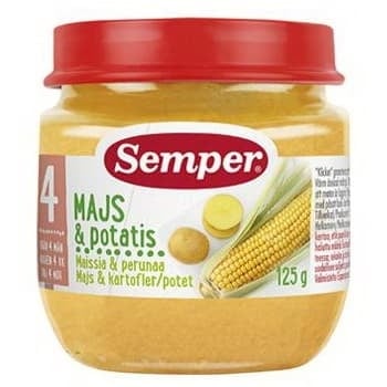 Semper-Пюре царевица с картофи 4м+ 125гр