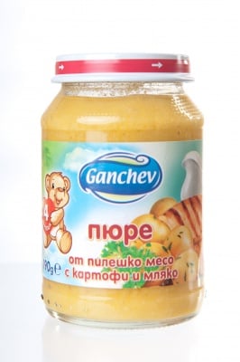 Ganchev-пюре от пилешко месо с картофи и мляко 4м+ 190гр