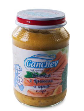 Ganchev-пюре сьомга с броколи и ориз 8м+ 190гр