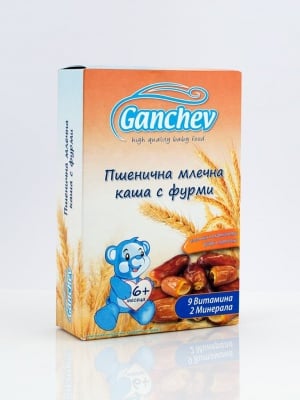 Ganchev-пшенична млечна каша с фурми 6м+ 200гр