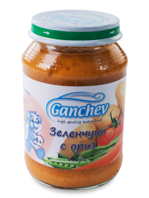 Ganchev-пюре зеленчуци с ориз 4м+190гр