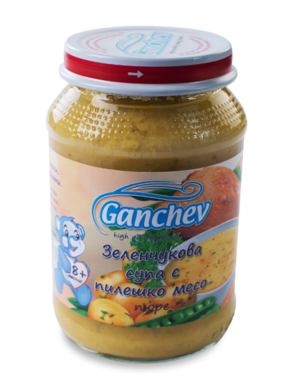 Ganchev-пюре зеленчукова супа с пилешко 8м+190гр