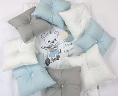 Луксозен спален комплект от 12ч с възглавнички Bambino Casa Pillows blue
