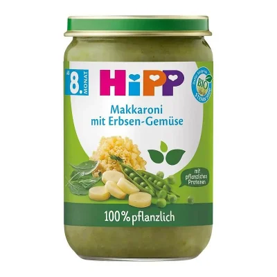 HIPP БИО Яхния от макарони с грах 8м. 220гр