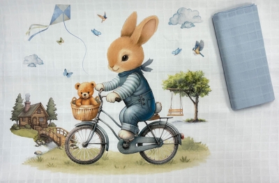Муселинови пелени 2бр. Bambino Casa Blu Rabbit 80 х 80 см