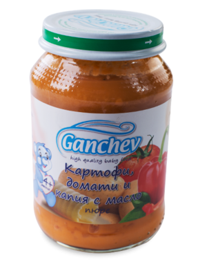 Ganchev-пюре картофи домати и капия с масло 4м+190гр