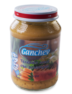 Ganchev-пюре телешко със зеленчуци 4м+190гр